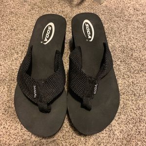 COPY - SODA platform wedge flip flops size 10. Worn once